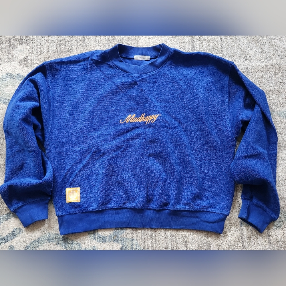 MadHappy Crewneck Sweatshirt. Size S. Blue. EUC